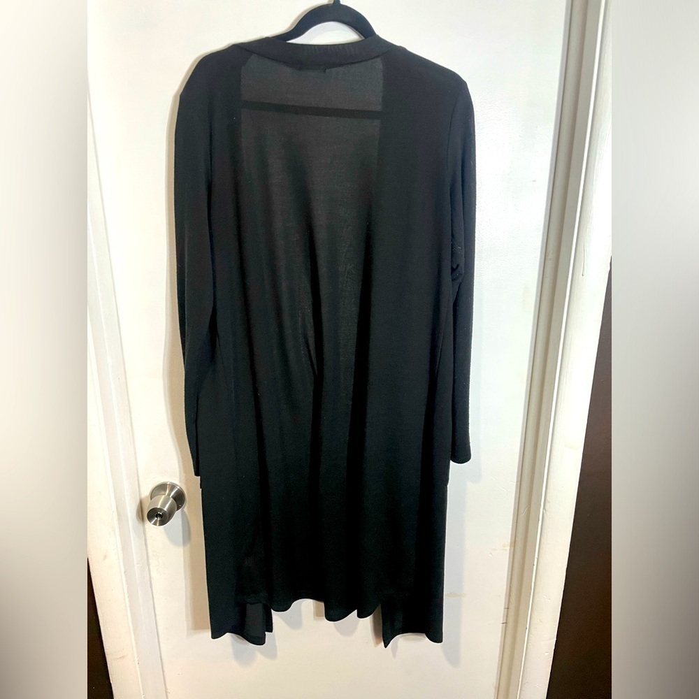 Large Black Long Sweater / Duster - Lightweight, perfect for Summer!